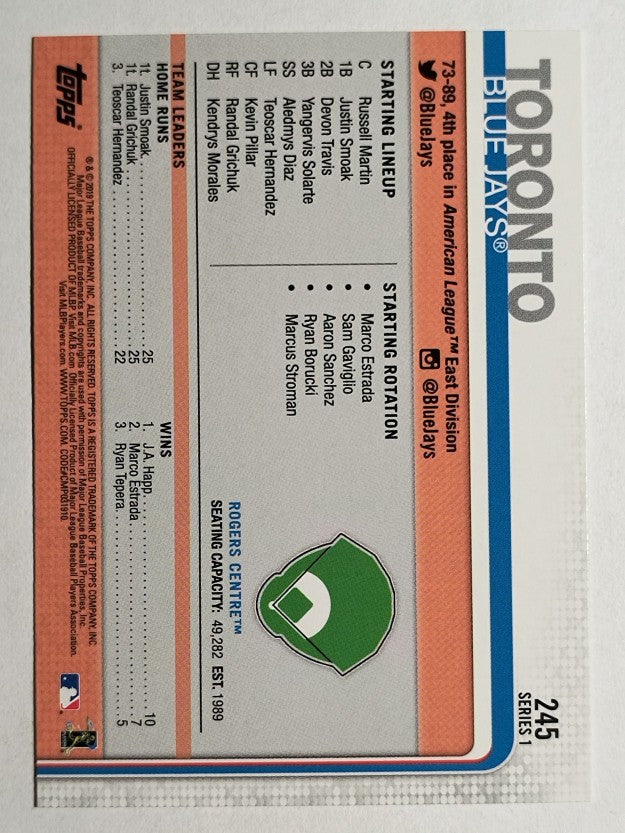 2019 Topps #245 Rogers Centre