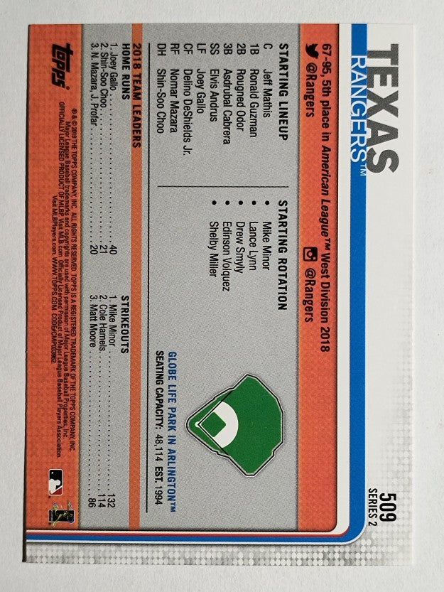2019 Topps #509 Globe Life Park in Arlington