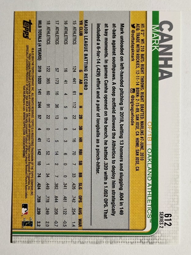 2019 Topps #612 Mark Canha