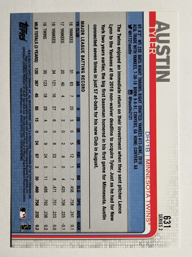 2019 Topps #631 Tyler Austin