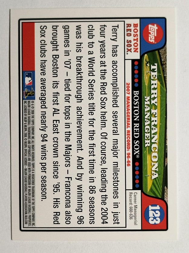 2008 Topps #123 Terry Francona MG