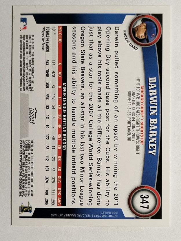 2011 Topps #347 Darwin Barney RC