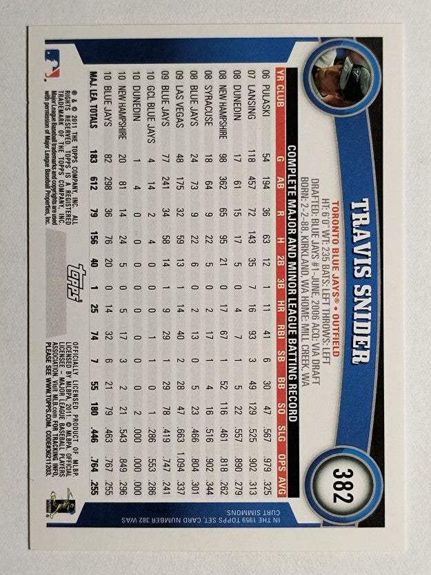 2011 Topps #382 Travis Snider