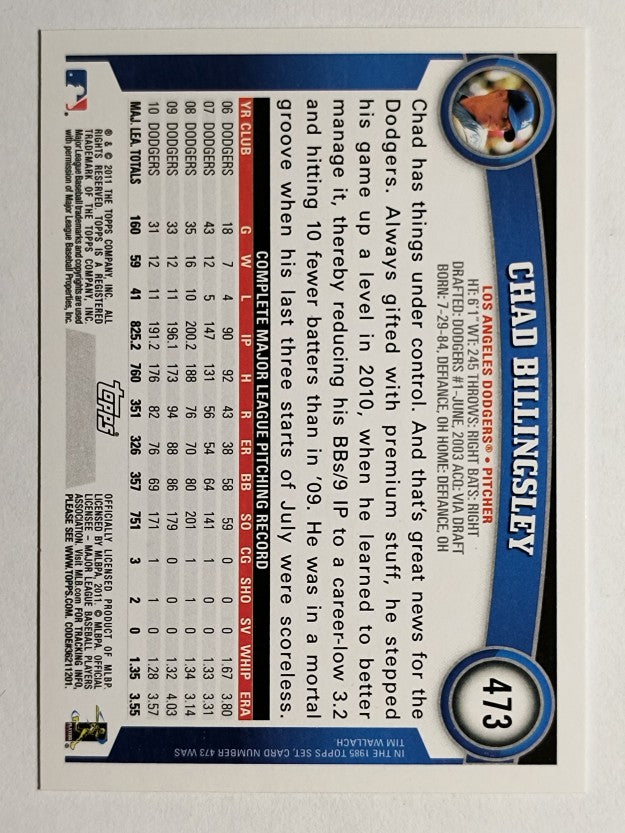 2011 Topps #473 Chad Billingsley
