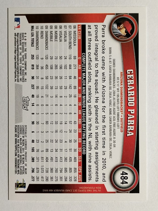 2011 Topps #484 Gerardo Parra