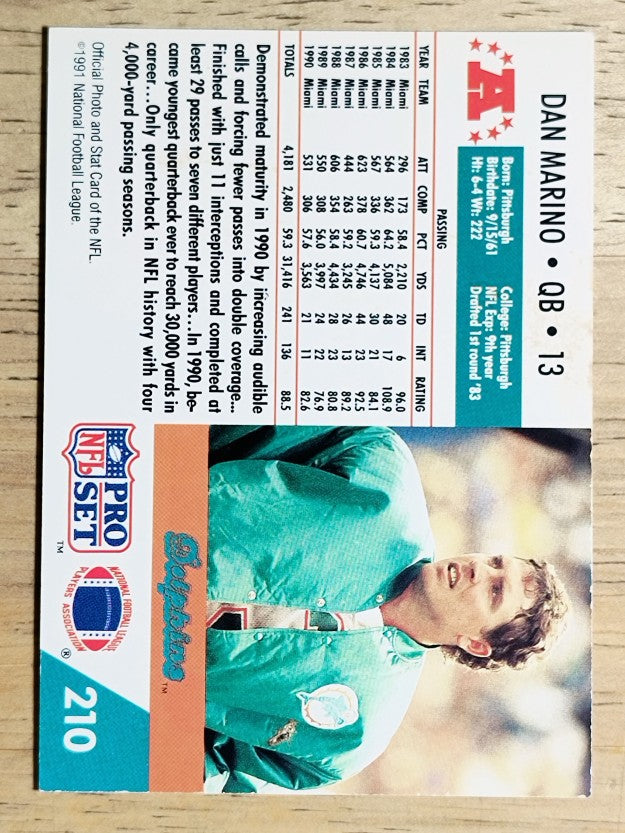 1991 Pro Set #210 Dan Marino
