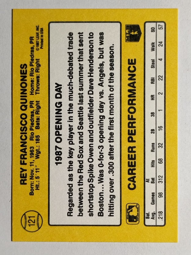 1987 Donruss Opening Day #121 Rey Quinones