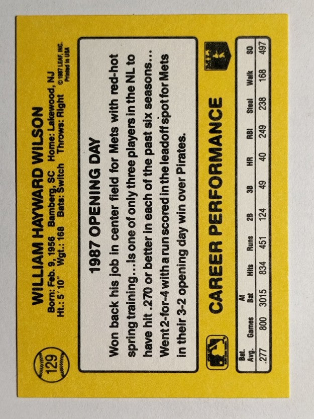 1987 Donruss Opening Day #129 Mookie Wilson