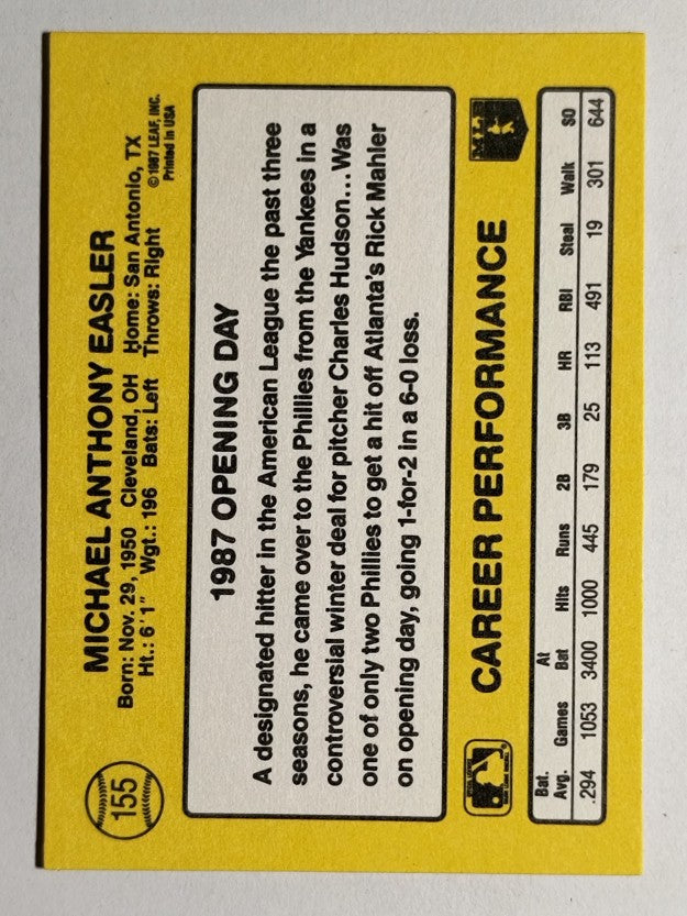 1987 Donruss Opening Day #155 Mike Easler