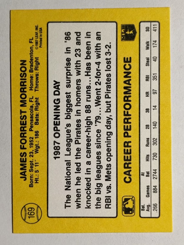1987 Donruss Opening Day #169 Jim Morrison