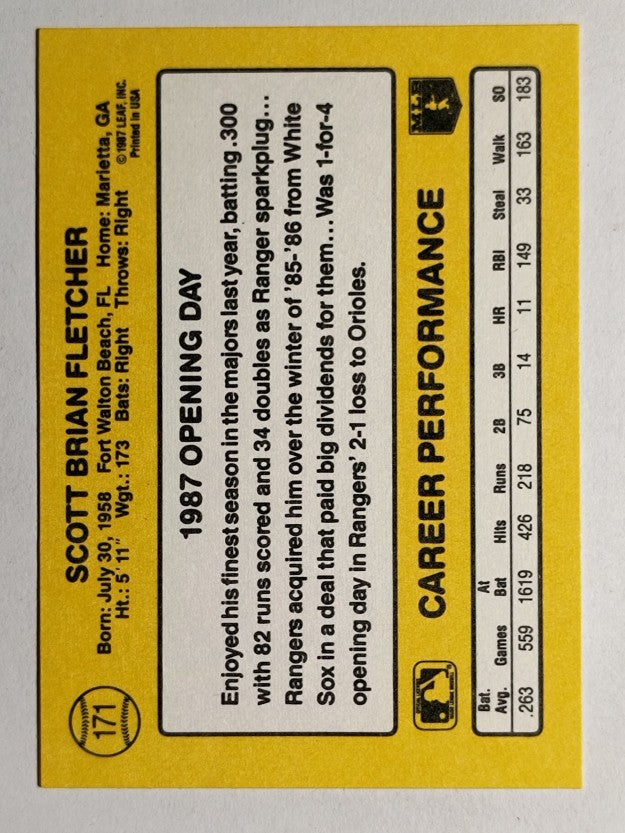 1987 Donruss Opening Day #171 Scott Fletcher