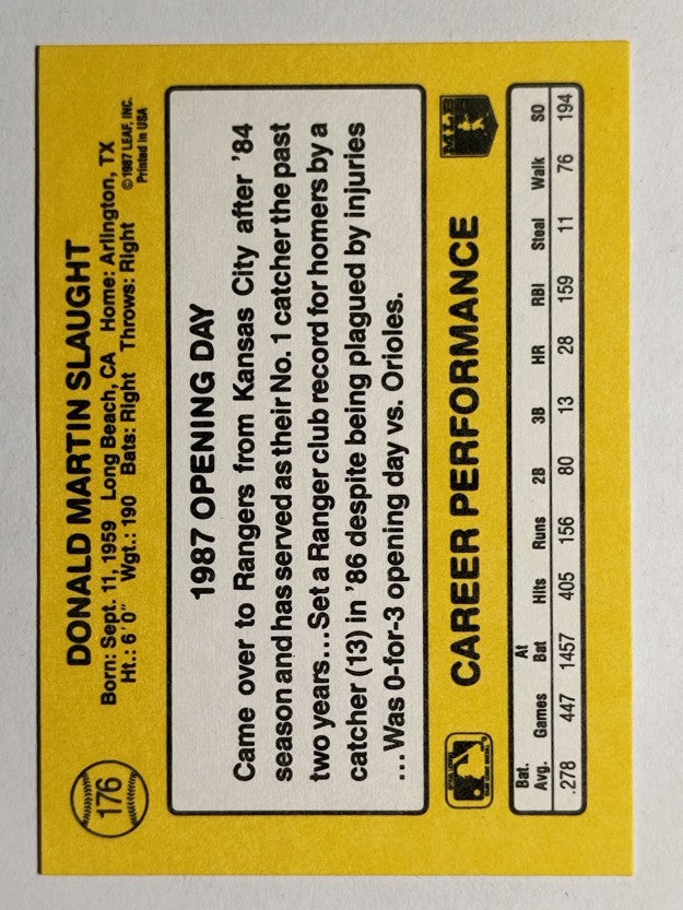 1987 Donruss Opening Day #176 Don Slaught