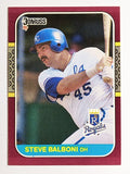 1987 Donruss Opening Day #199 Steve Balboni