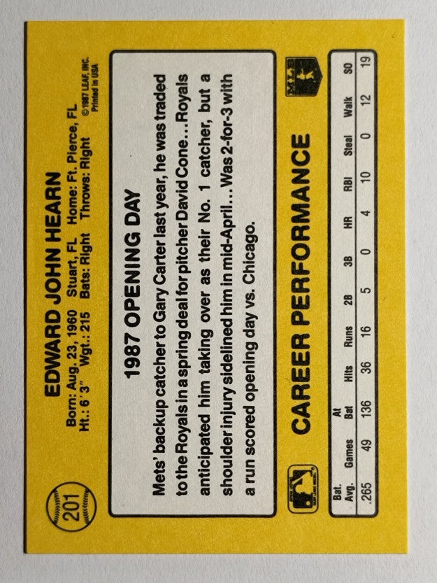 1987 Donruss Opening Day #201 Ed Hearn