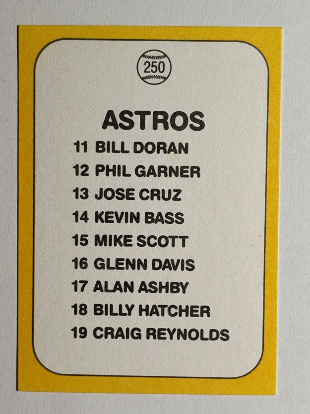 1987 Donruss Opening Day #250 Astros Logo
