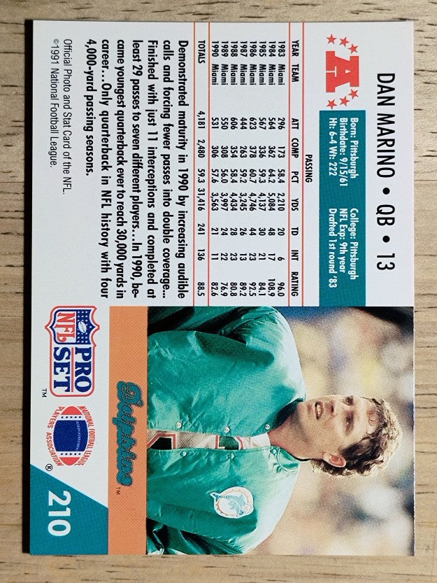 1991 Pro Set #210 Dan Marino