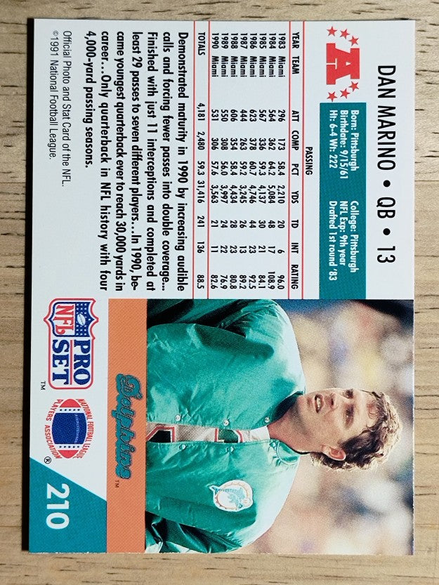 1991 Pro Set #210 Dan Marino