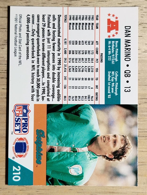 1991 Pro Set #210 Dan Marino