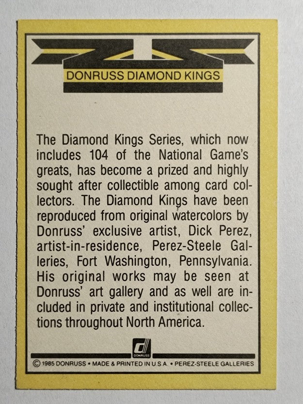 1985 Donruss #654 DK Checklist 1-26/Unnumbered