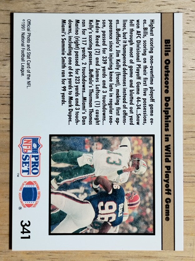1991 Pro Set #341A Highest Scoring REP/NFLPA logo on back