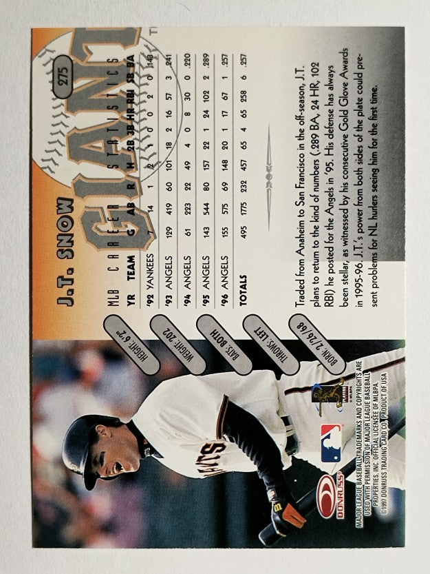 1997 Donruss #275 J.T. Snow