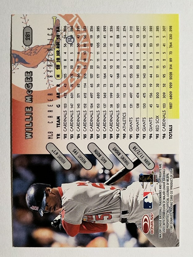 1997 Donruss #281 Willie McGee