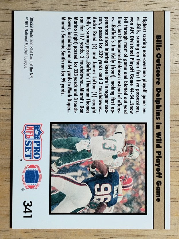 1991 Pro Set #341A Highest Scoring REP/NFLPA logo on back