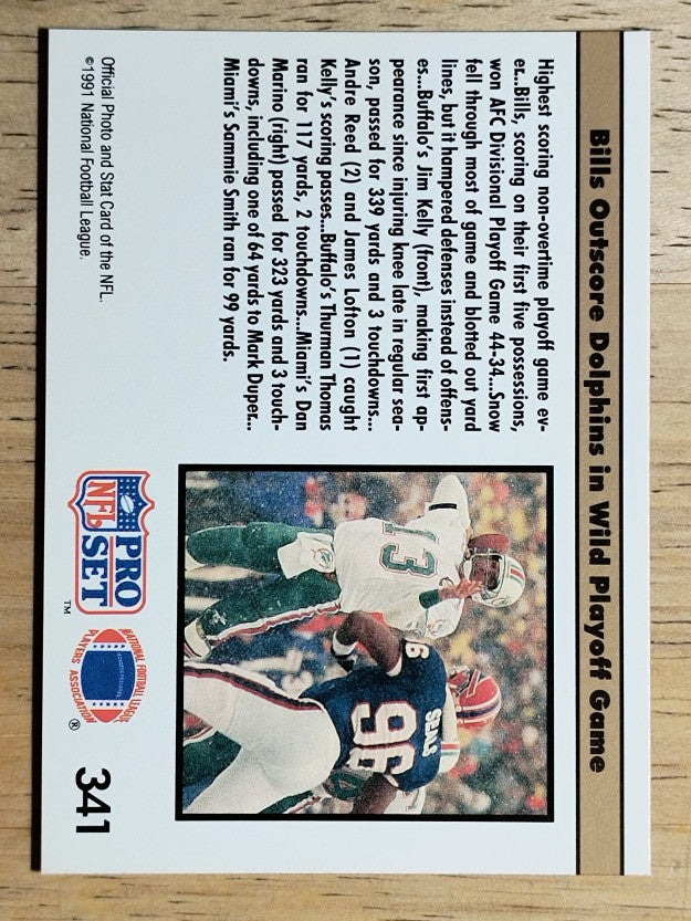 1991 Pro Set #341A Highest Scoring REP/NFLPA logo on back