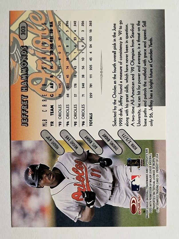 1997 Donruss #303 Jeffrey Hammonds