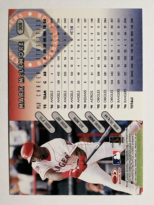 1997 Donruss #308 Mark McLemore