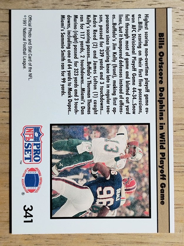 1991 Pro Set #341A Highest Scoring REP/NFLPA logo on back