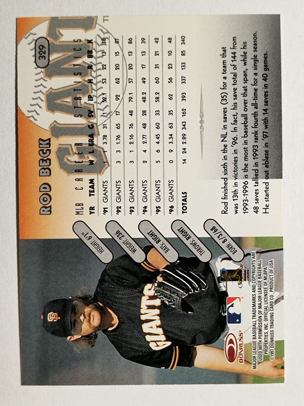 1997 Donruss #329 Rod Beck