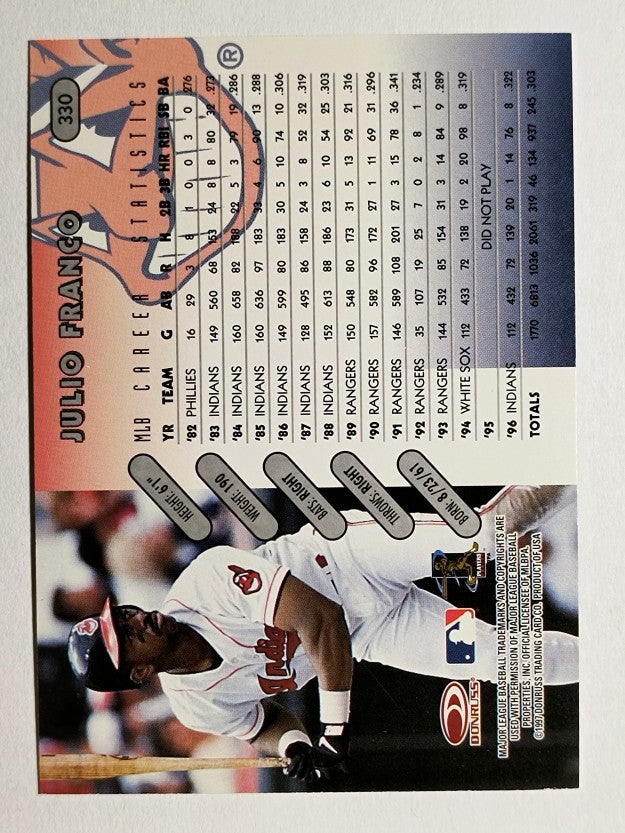 1997 Donruss #330 Julio Franco