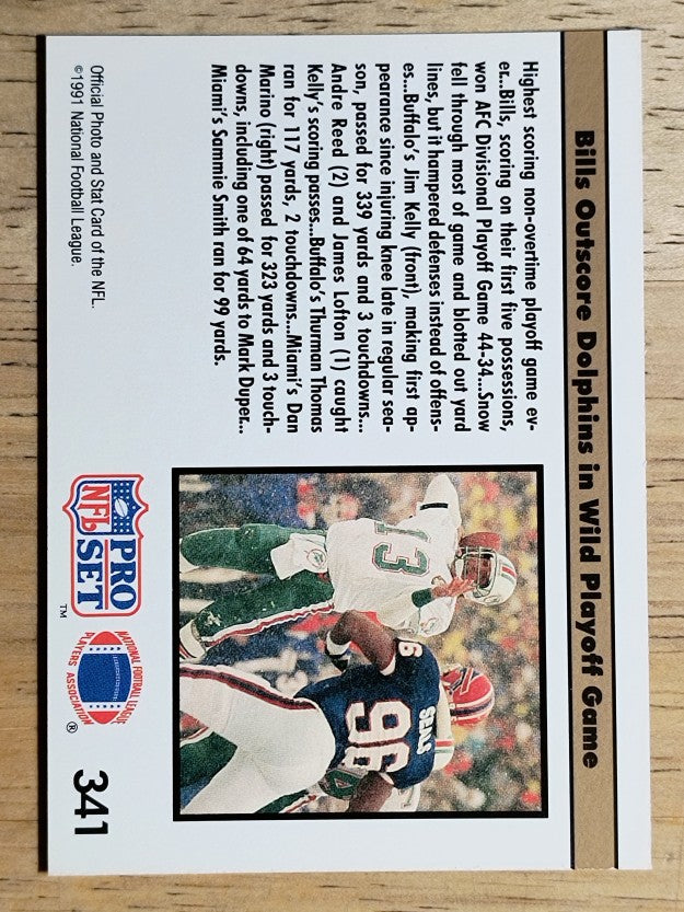 1991 Pro Set #341A Highest Scoring REP/NFLPA logo on back