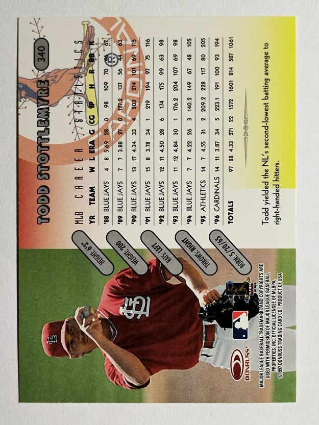 1997 Donruss #340 Todd Stottlemyre
