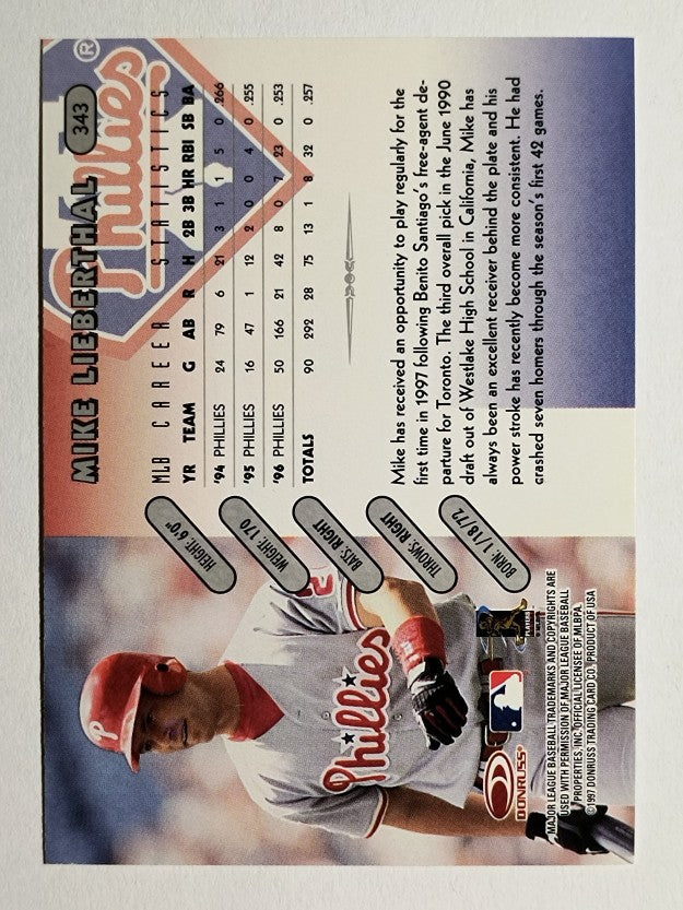 1997 Donruss #343 Mike Lieberthal