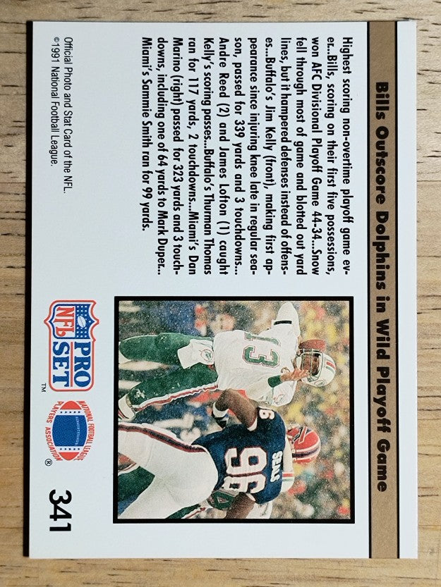 1991 Pro Set #341A Highest Scoring REP/NFLPA logo on back