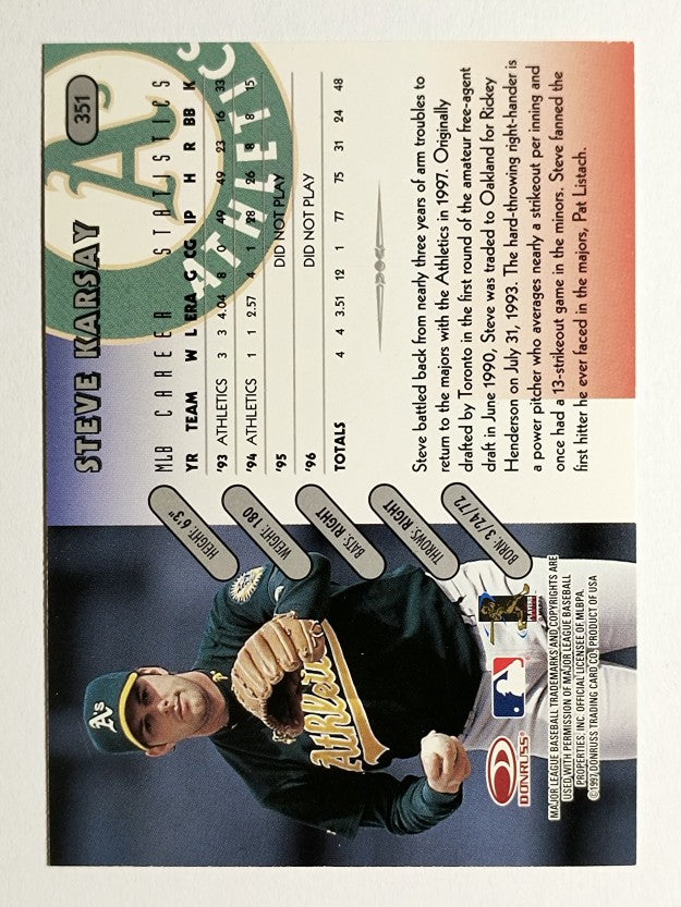 1997 Donruss #351 Steve Karsay