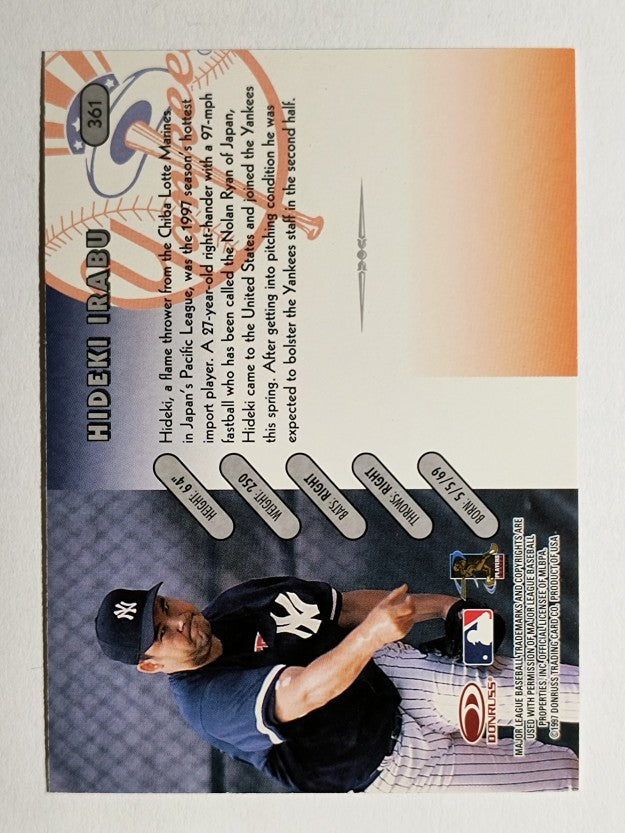 1997 Donruss #361 Hideki Irabu RC