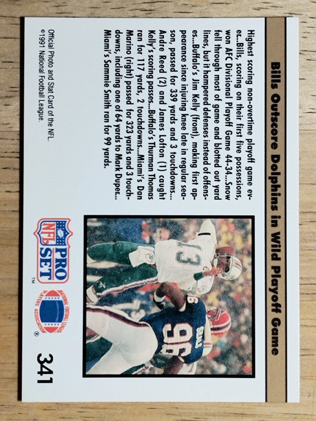 1991 Pro Set #341A Highest Scoring REP/NFLPA logo on back