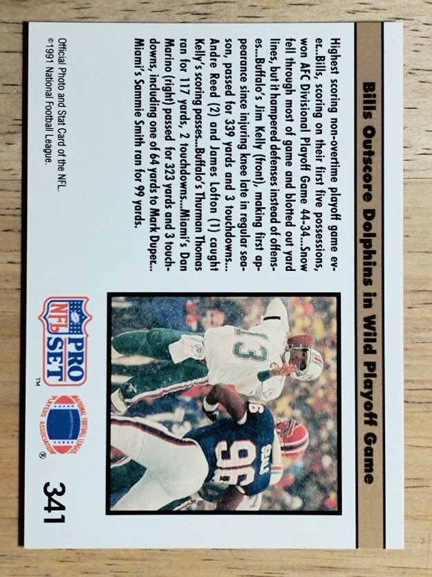1991 Pro Set #341A Highest Scoring REP/NFLPA logo on back