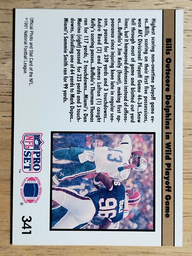 1991 Pro Set #341A Highest Scoring REP/NFLPA logo on back