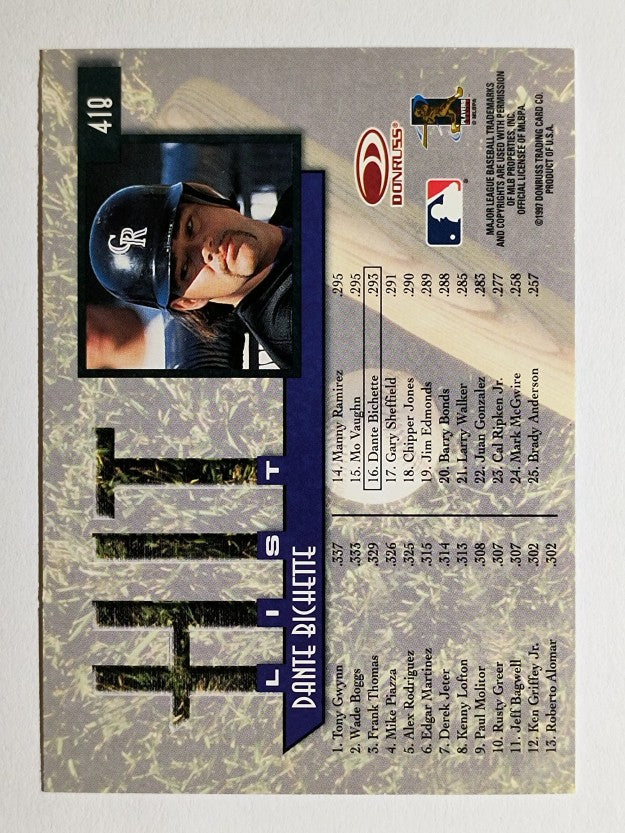 1997 Donruss #418 Dante Bichette HIT