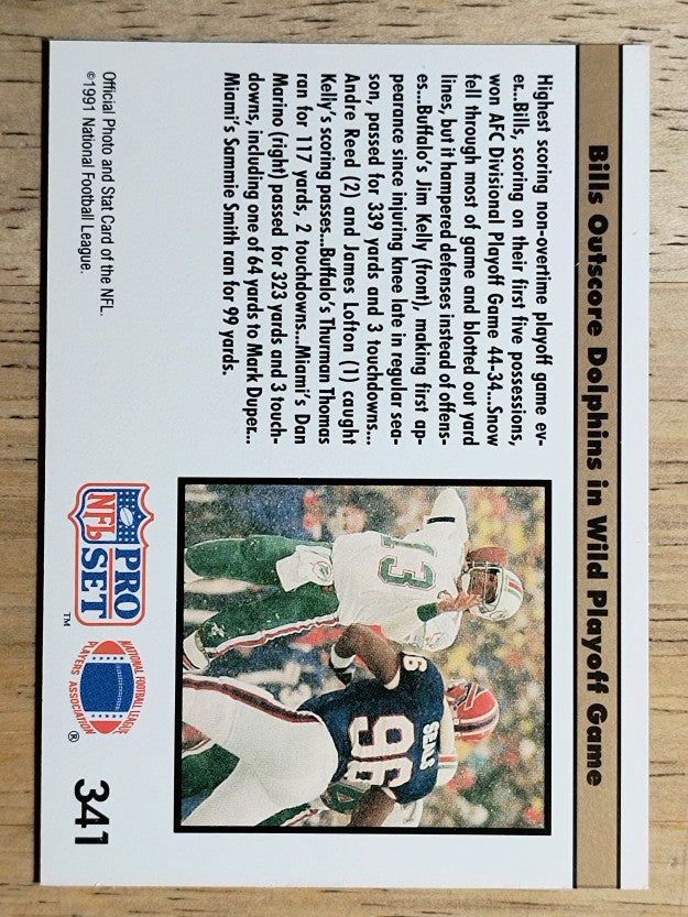 1991 Pro Set #341A Highest Scoring REP/NFLPA logo on back