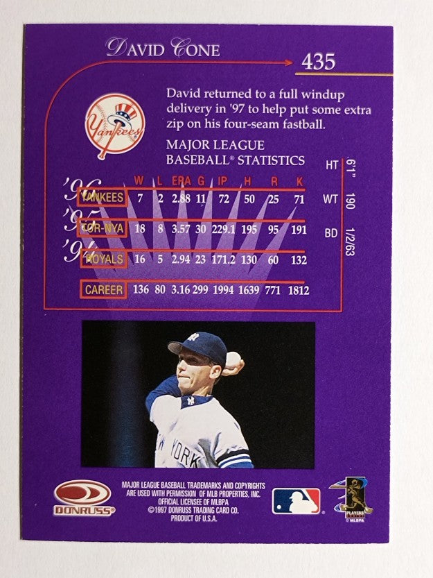 1997 Donruss #435 David Cone KING