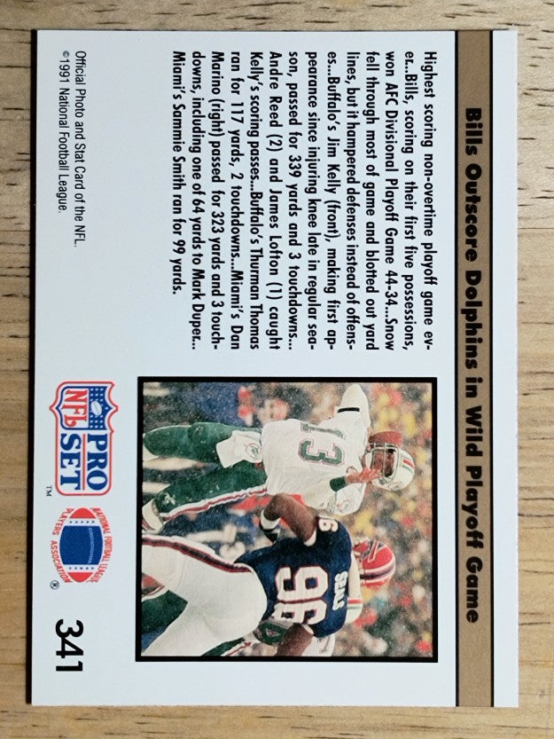 1991 Pro Set #341A Highest Scoring REP/NFLPA logo on back