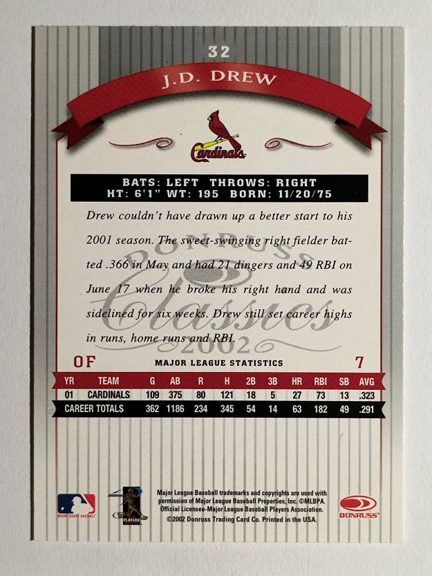 2002 Donruss Classics #32 J.D. Drew