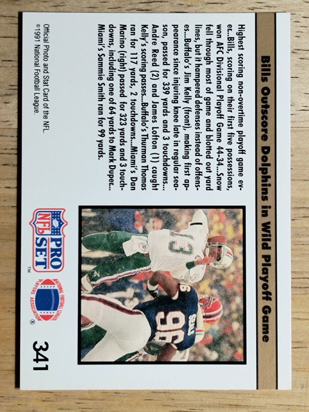 1991 Pro Set #341A Highest Scoring REP/NFLPA logo on back