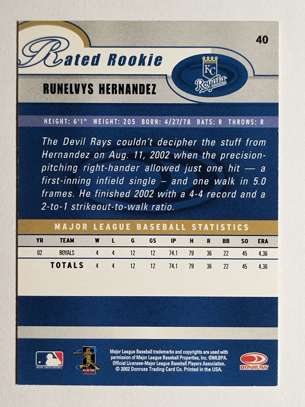 2003 Donruss #40 Runelvys Hernandez RR