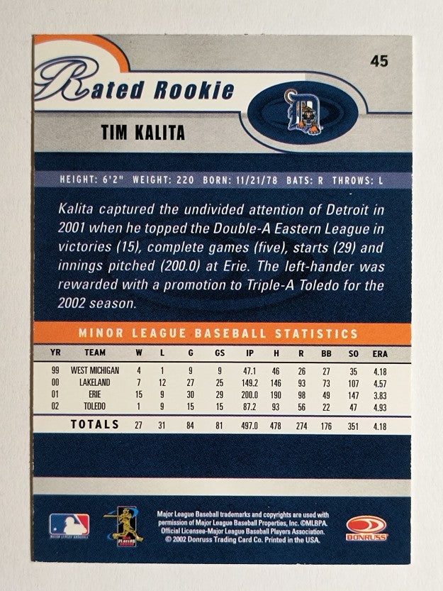 2003 Donruss #45 Tim Kalita RR